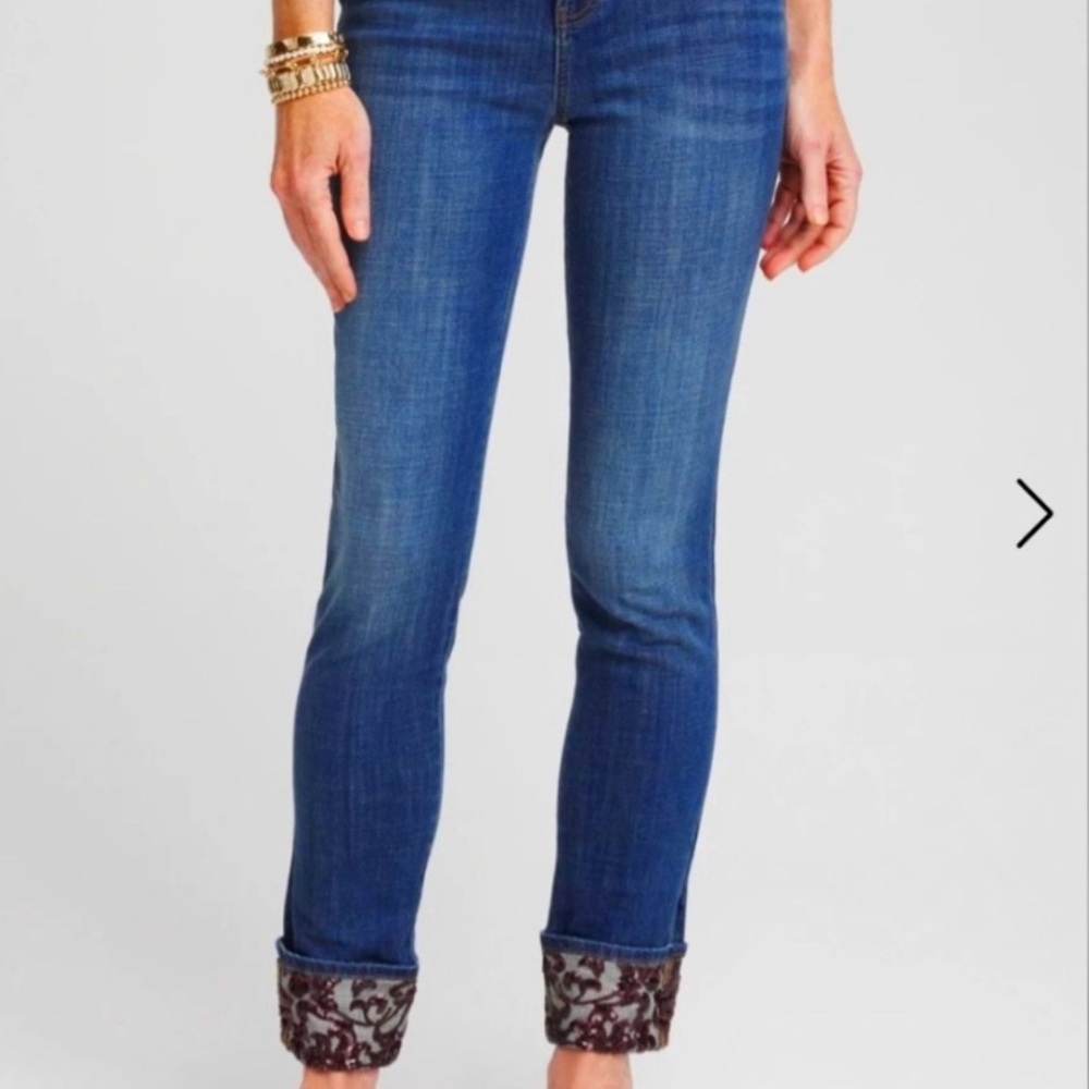 Chicos SO Slimming Jeans Sequin Ankles size 4 Stretch